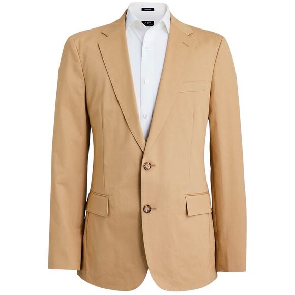 J. Crew Factory Mens Thompson Cotton Blazer Khaki Tan Size 42R Preppy - Picture 1 of 11